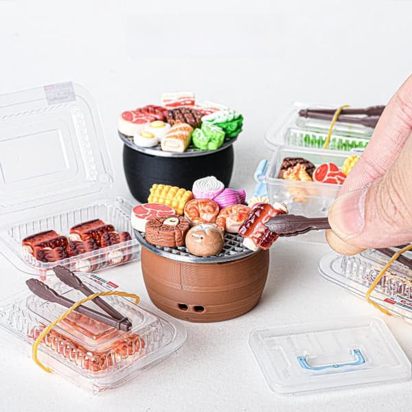 1/3 æske miniature simulation lækre grill-ingredienser T Random 3 Boxs
