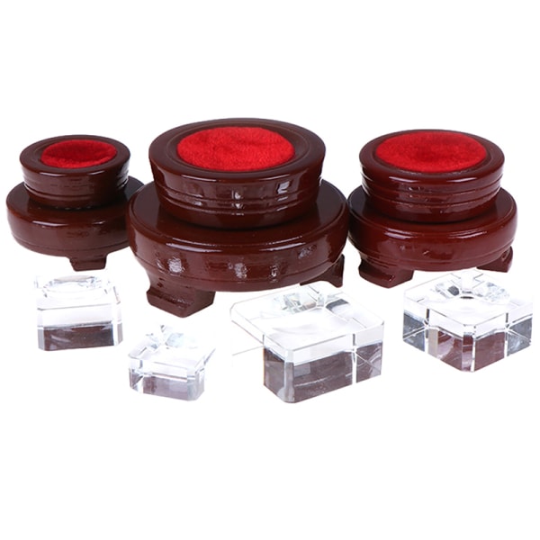 Crystal Wood Display Stand Base Holder For Crystal Ball Sphere A7