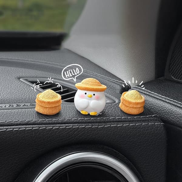 Kreativ bilnavigation bakspejl e Chick Straw Pile Accesso 4pcs