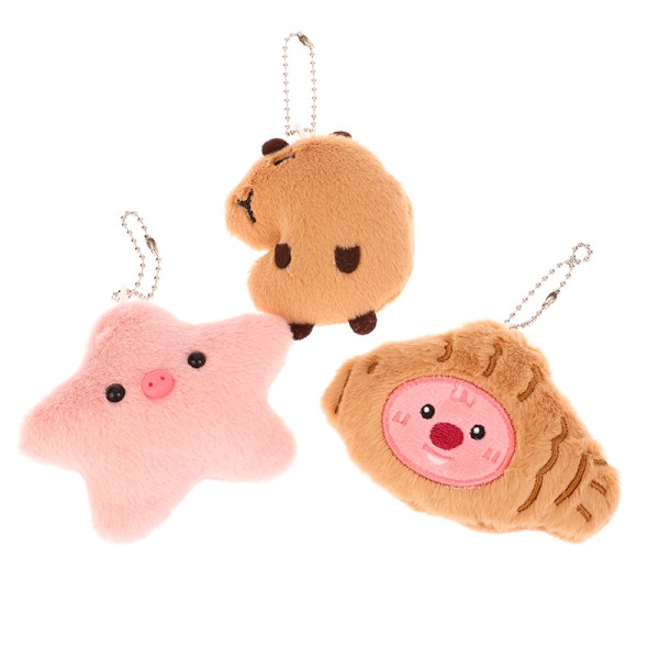 Capybara Plysj Dukke Stjerne Squeak Toy Cartoon Nøkkelring Anheng So A1
