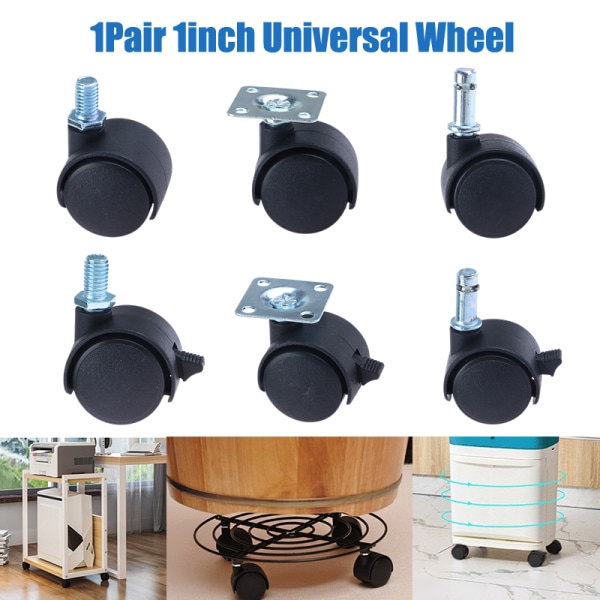 1 pari 1 tuuman universal pyörivä pyörätuoli Ca C 1Pair