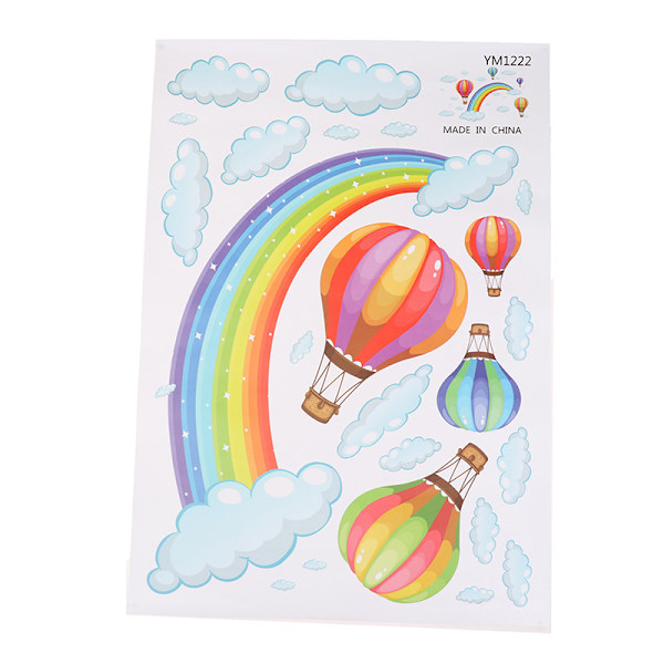 Sarjakuva Rainbow Cloud kuumailmapalloseinätarra baby M