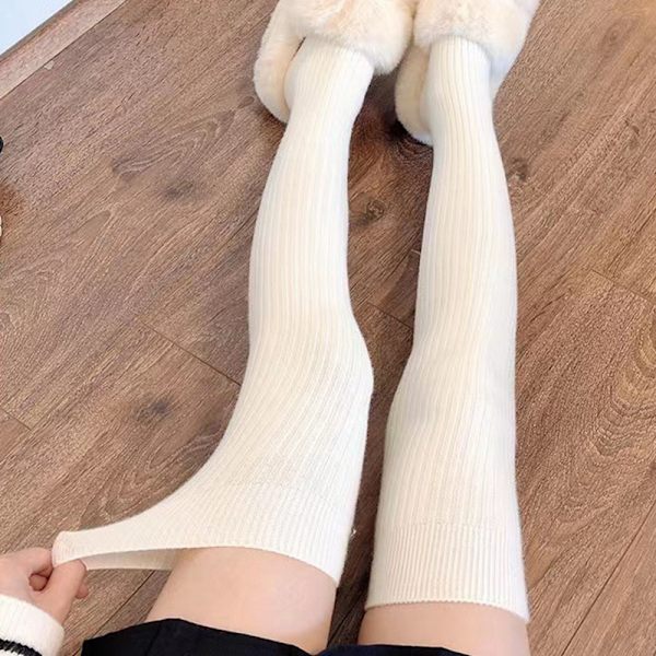 1Par Nya Kvinnor Vinter Varm Tjocka Thermal Höga strumpor Casu Gray