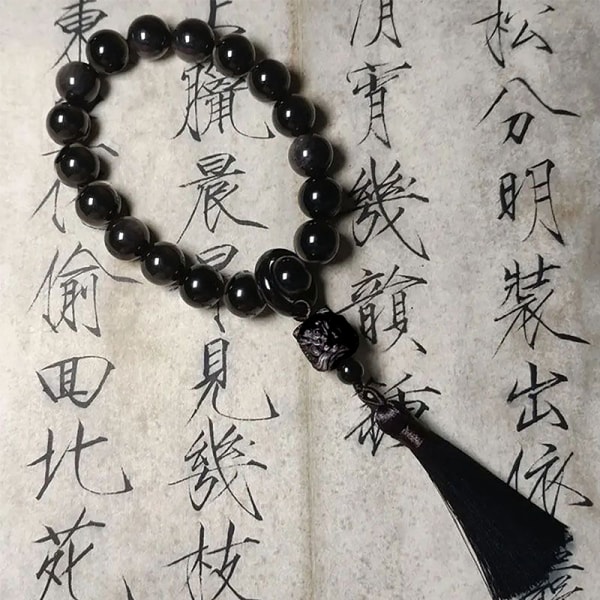 kvast armbånd hånd snoet perle buddhistisk rosenkrans vedhæng perle Ch A