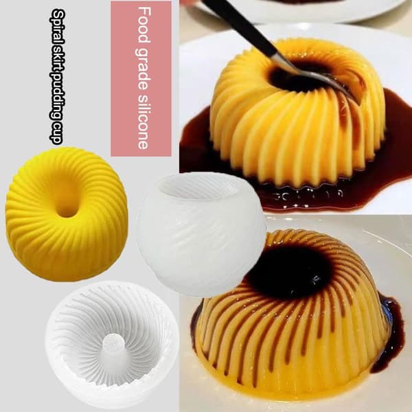 Spiral Epleform Mousse Desserter Kakeform Silikonform Gjenbrukbar A1