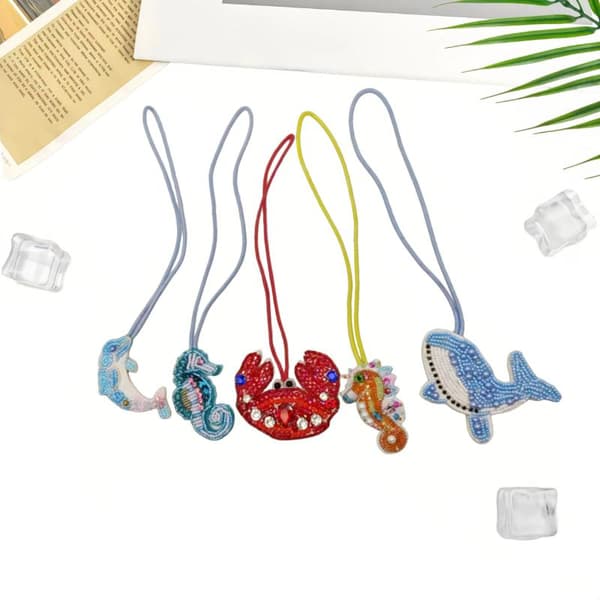 3D Rhinestone Applique Patch Anheng Nøkkelring Hummer Perle H A8