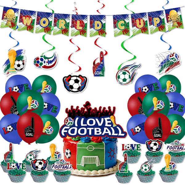 Fotbollsfestdekorationer 2026 Festtillbehörsset E