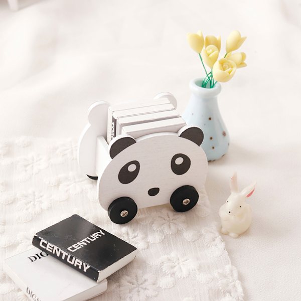1:12 Dockhus Miniatyr Panda Trolley Giraffe förvaringskorg F Panda