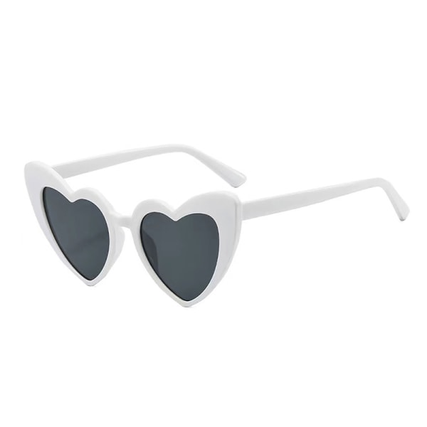 Uudet Naisten Sexy Eye Love Heart aurinkolasit Retro Big Frame Perso White