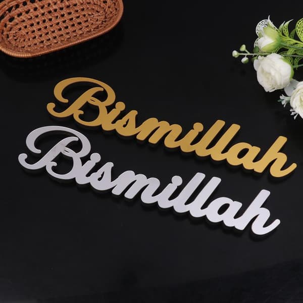 Eid Mubarak Bordpynt Med Måne Stjerne Lanterne Akryl Islam Silver