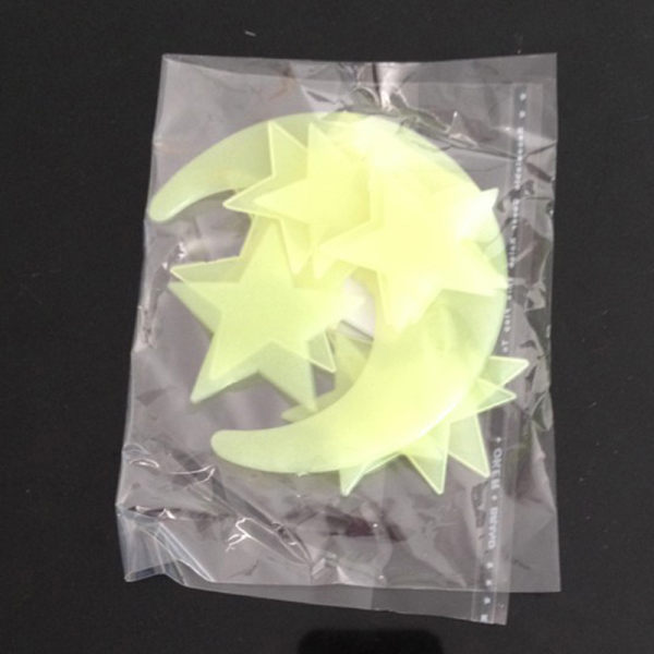 Tecknad Moon Star Noctilucent Glow In The Dark Plastvägg Sti