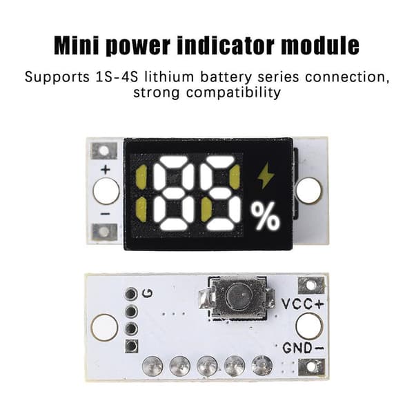 Ny Mini Batterinivåindikator Modul Spenningstester 1/2/3/4S A1