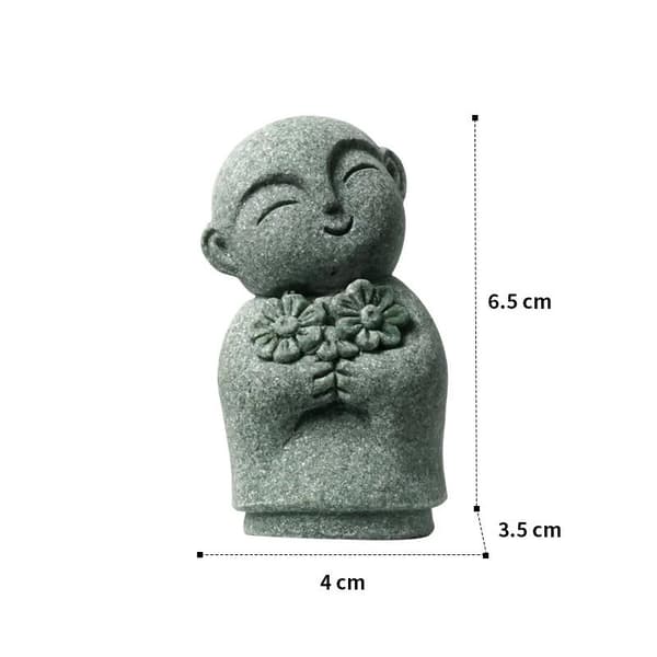 Hållbar miniatyrstaty utsökt liten munkfigur hand A8