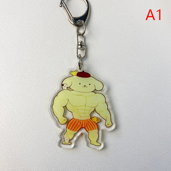 Hauska sarjakuva-animefiguuri akryyli-avaimenperä reppu parikynä A1