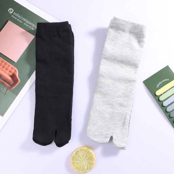 1/3 Par Style Strumpor Bomull Andas Separat Två fingrar Så 1pair gray