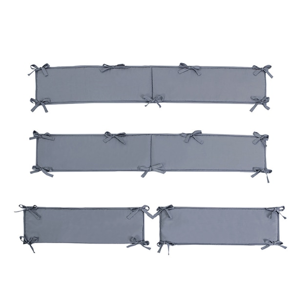 4 st Andningsbar bomull Baby Bumpers Vadderat foder Gray