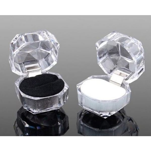 1 stk gennemsigtig Akryl Opbevaringsboks Gave Pakcage Display Case black