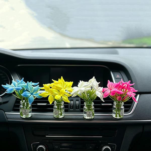 1 st 1:12 Skala Mini Blomster Glasflaska Bilprydnad Dockhus Yellow