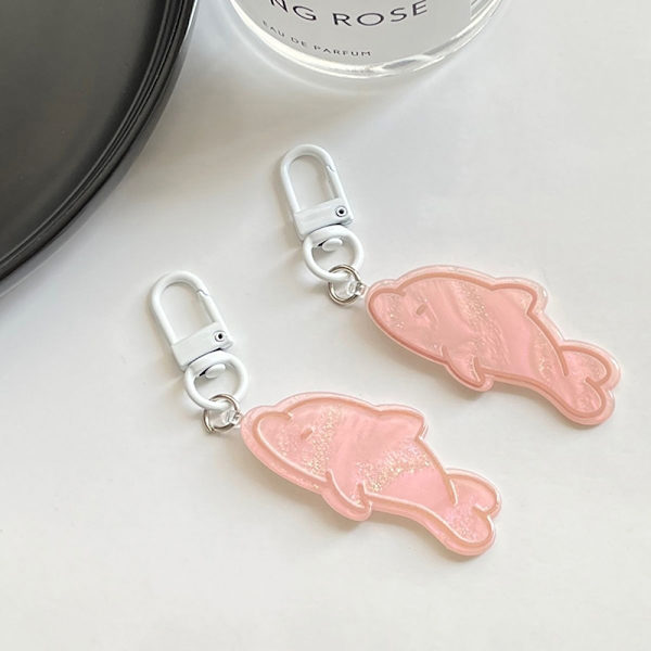 e Fish Dolphin Avaimenperä Eläin Riipus Avaimenperä Reppu Auto B Pink