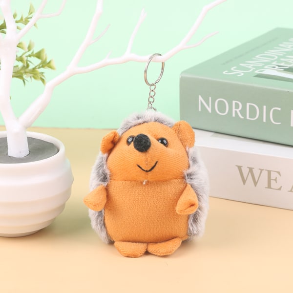 Hedgehog Pehmolelu Sarjakuva Eläinriippunukke Avainnippu autolaukku Brown
