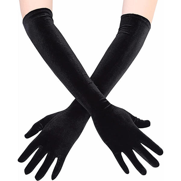 53cm Kall Varm Gyllene Sammet Polyester Handskar Klänning Bröllop Glo A4