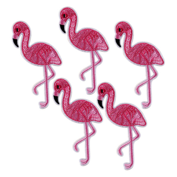 10 STK Flamingo Patch Broderet Sy Strygning På Taske Stof Appliqu