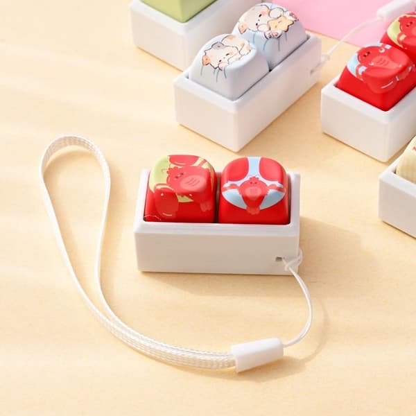 e Tecknad Fidget Keycap Nyckelringar Bedårande Djurmönster För A10