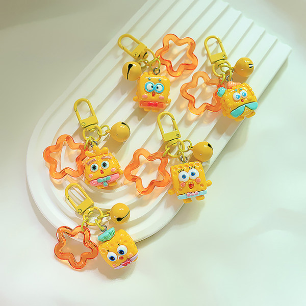 Sponge Baby lite anheng med fem spiss stjerne nøkkelring for barn A4