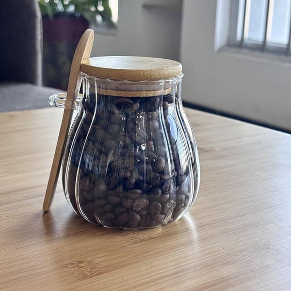 Glasförvaringsburk Te Kaffe Socker Behållare Kök Behållare Med Small