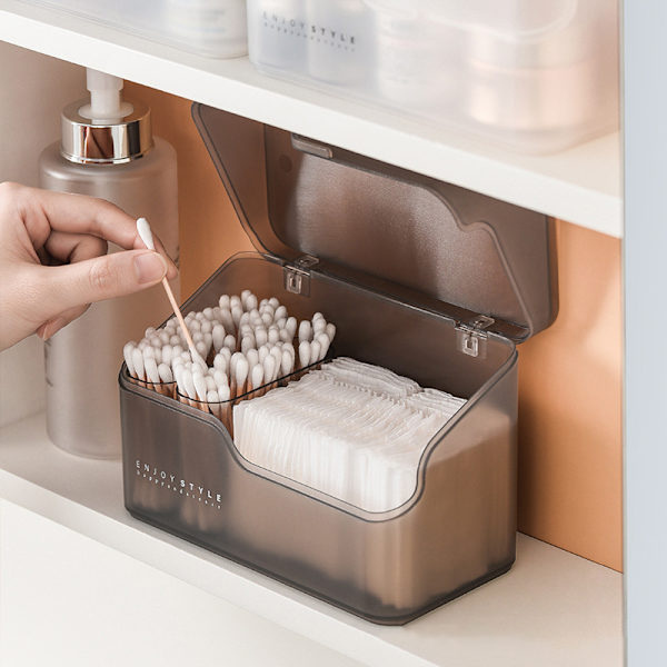 Makeup Organizer Kosmetik Opbevaringsboks Med 2 Skuffer Etui Brus White1
