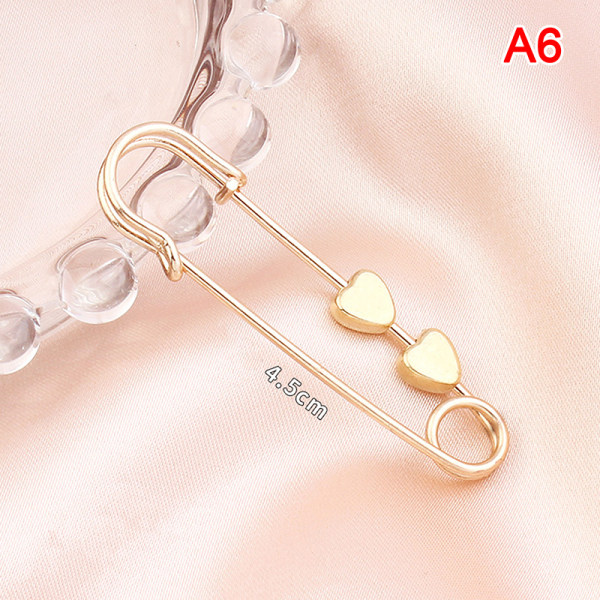 Justering Justerbar Gold Brosch Heart Star Fasta kläder Wais A6
