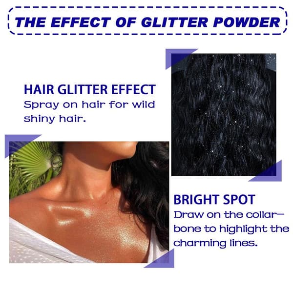 Glittrande Glitterspray Strålande Silver Glitterspray för Hår & Kropp
