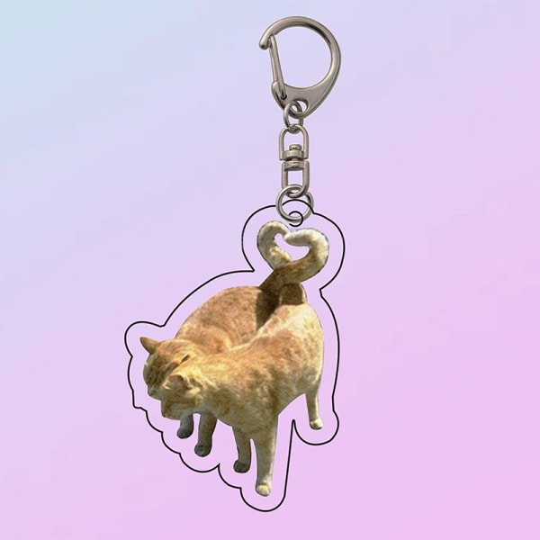 Creative e Toast Cat Akryl nøkkelring Morsom Kawaii Animal Penda B