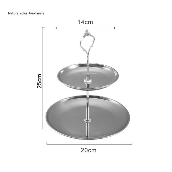 2/3-lags kageopsats fest dessert display tårn til ferie Silver 2 layers