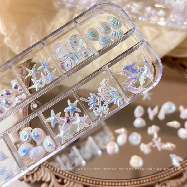 12 Gitre Mix Aurora Ocean Series Perle Fishtail Rhinestones Sta A5