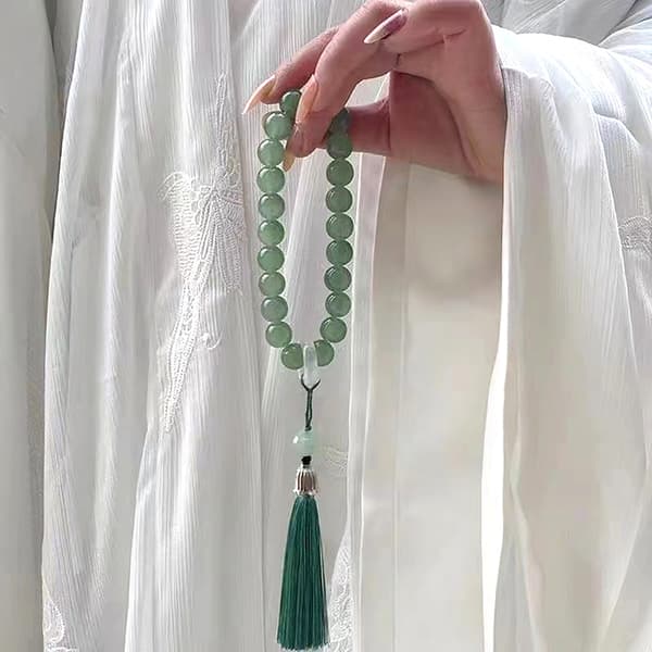 kvast armbånd hånd snoet perle buddhistisk rosenkrans vedhæng perle Ch C