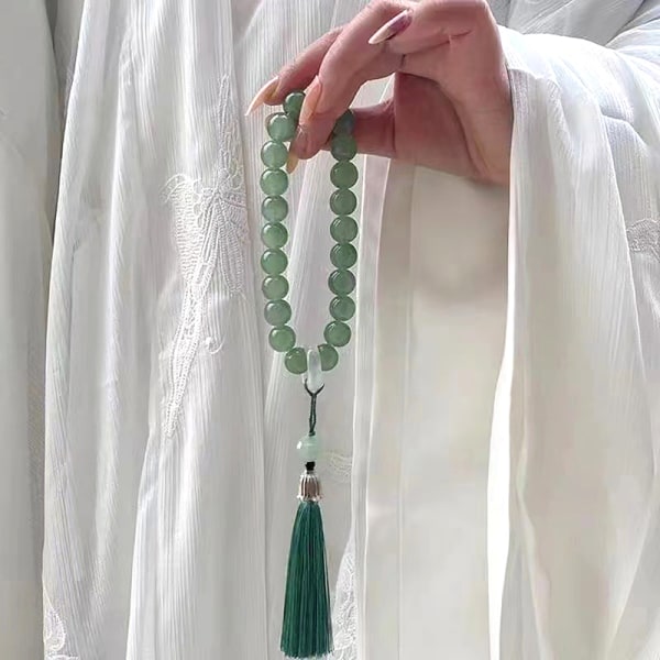 Tupsu rannerengas käsin kierretty helmi Buddhalainen Rosary Riipus helmi Ch F