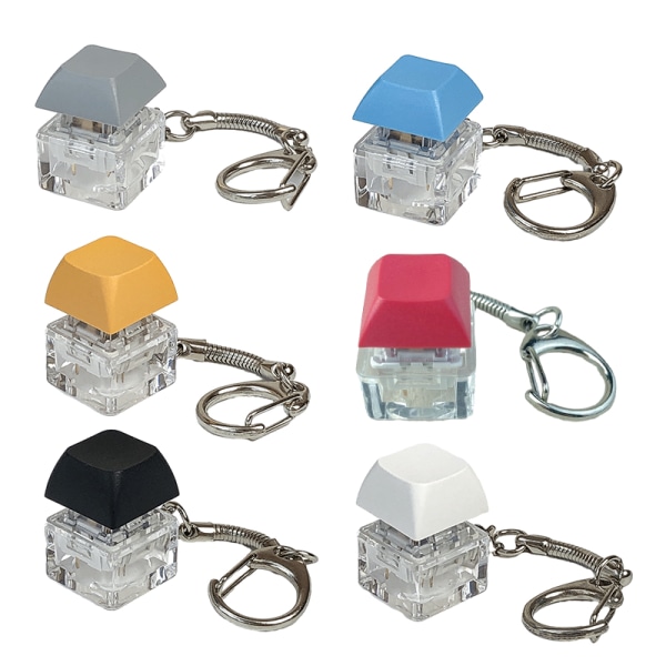 Merit +1 Muyu Decompression Keychain Keyboard Button Sormenpää Yellow