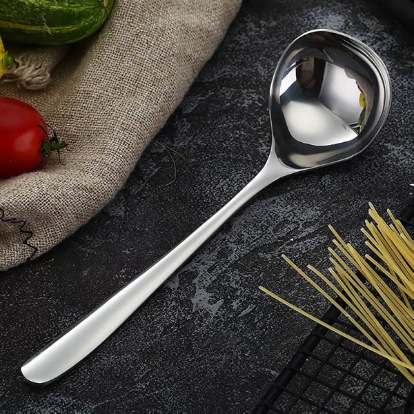 Rustfrit stål ske Langt håndtag spiseskefulde Hot Pot Soup Ladl L