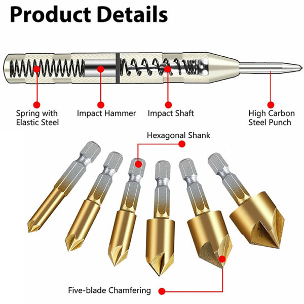 3 STK Countersink Boring Bit Set For Wood Metal Quick Chan 12mm 16mm 19mm