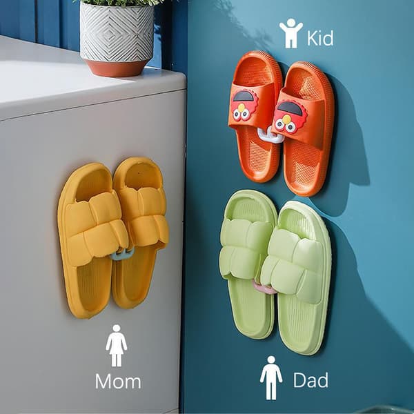 Slipper Stativ Selvklæbende Badeværelse Simpel Slipper Hook Toilet White