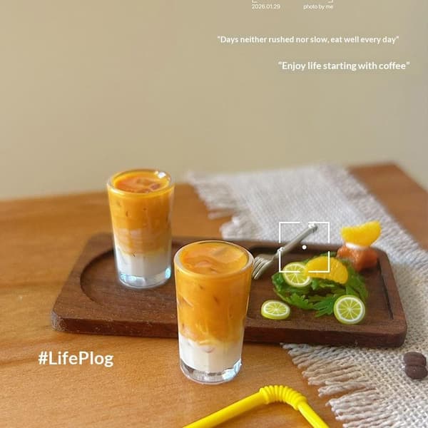 2 stk. e Miniature Dukkehus Mini Smør Latte Kaffekop Mini Drikke