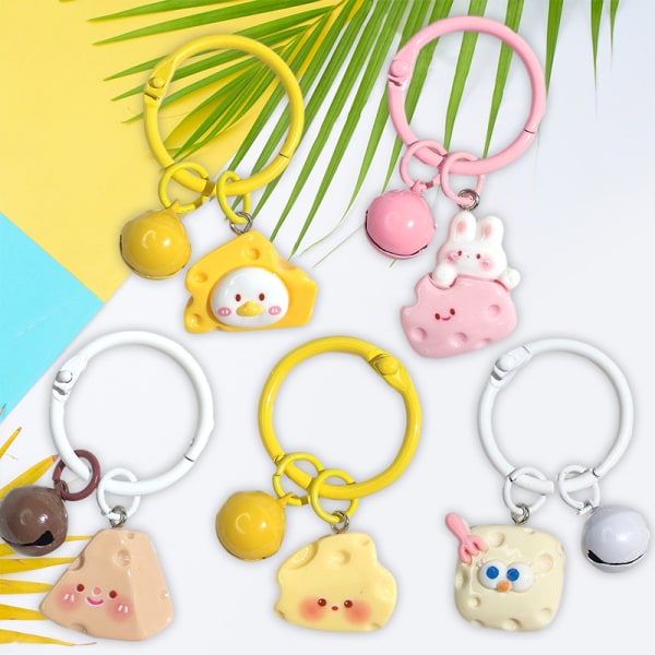 Cartoon Cheese Key Chain Duck Cheese Pendant Keyring Bag Charm C