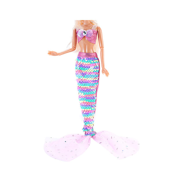 Shiny Beauty Fish Tail Mermaid Princess Dress Sjöjungfrukostym F Purple