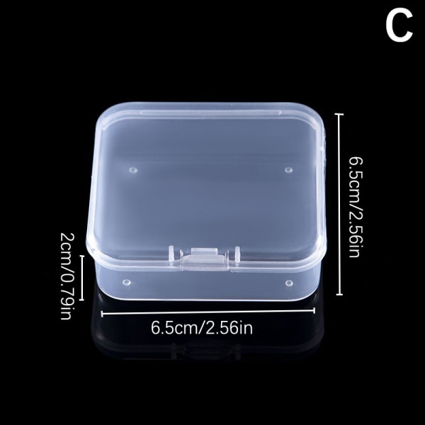 Mini firkantede æsker Klar plast smykker opbevaring sag Container C