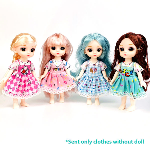 16 cm dukkeklær for 1/12 BJD Ob11 dukkedress antrekk H