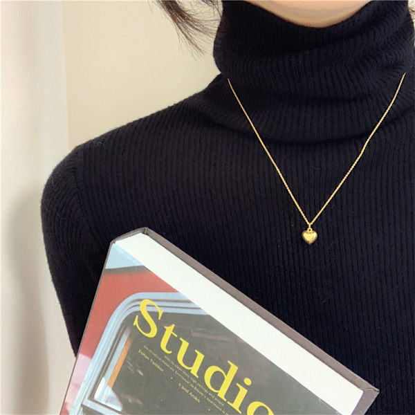 1 Stk Simple Heart Shape Halskæde New Fashion Sweater Chain Acc