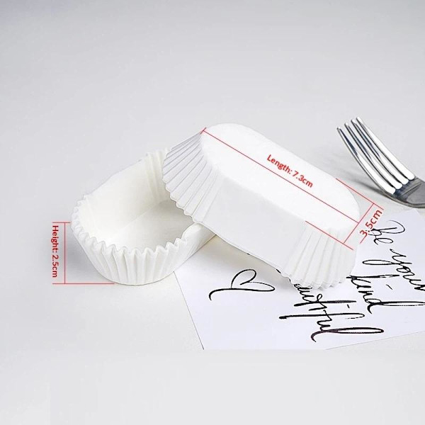 1000 stk. engangs bageforme til brød, papir bageforme, cupcakeforme White
