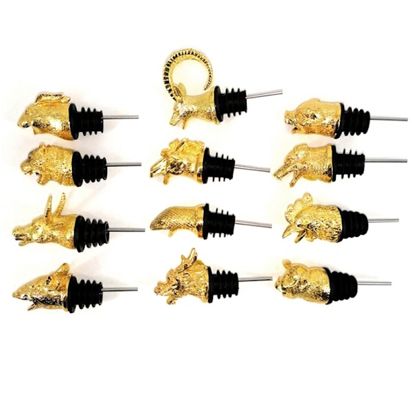 1st Zinklegering Djur Head Wine Pourer Vinflaska proppar Wi A9