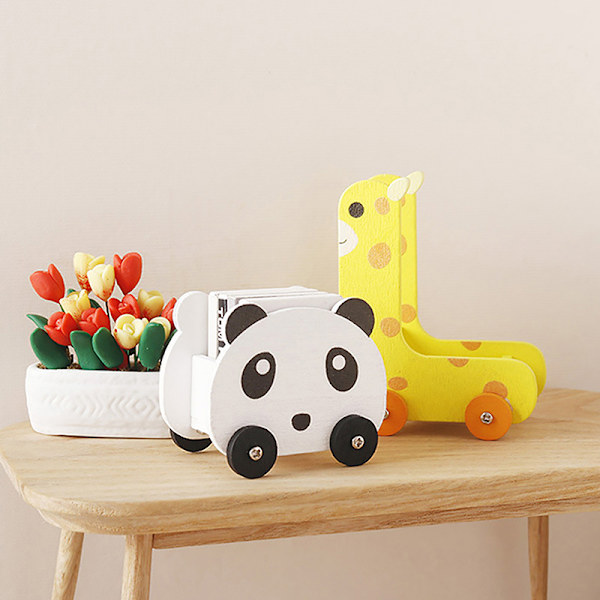 1:12 Dockhus Miniatyr Panda Trolley Giraffe förvaringskorg F Panda